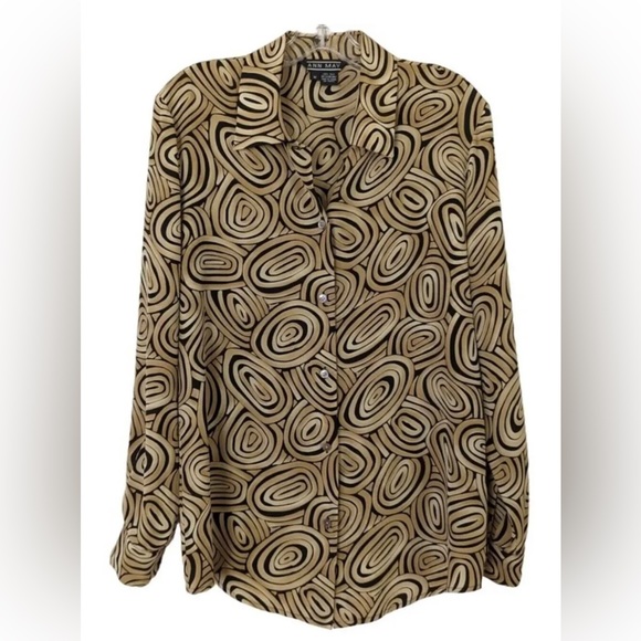 Vintage Silk bouse with lively swirly graphics - Picture 2 of 7